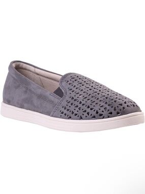 Revitalign Women's Grey Slip-On Perforated Casual Sneaker